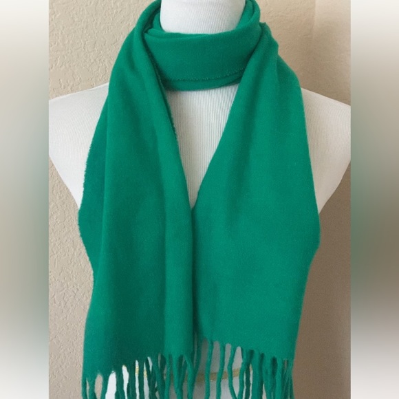 Green scarf polyester scarf soft green scarf unisex scarf - Picture 2 of 5